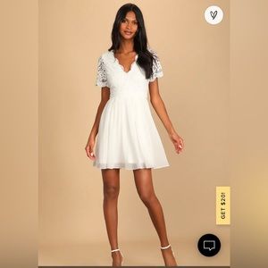 Lulu’s Angel in Disguise White Lace Skater Dress